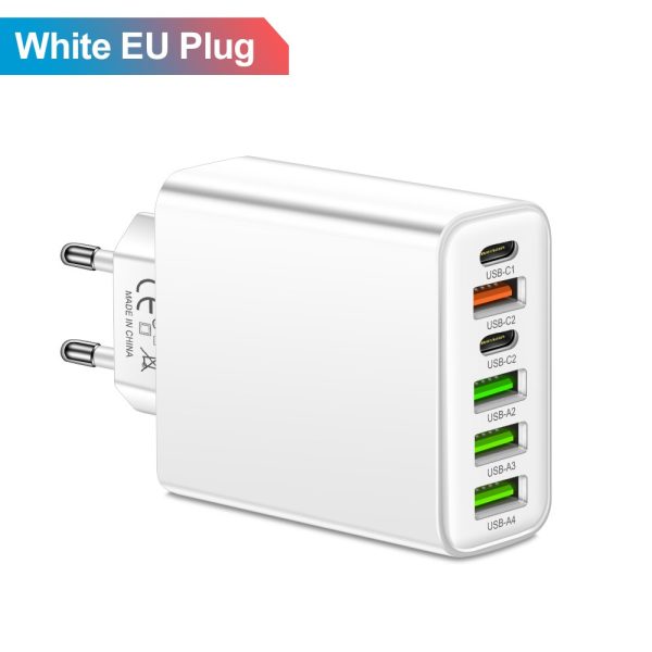 Multi interface mobile phone charger 2Type-c PD+4USB travel charging head - Image 8