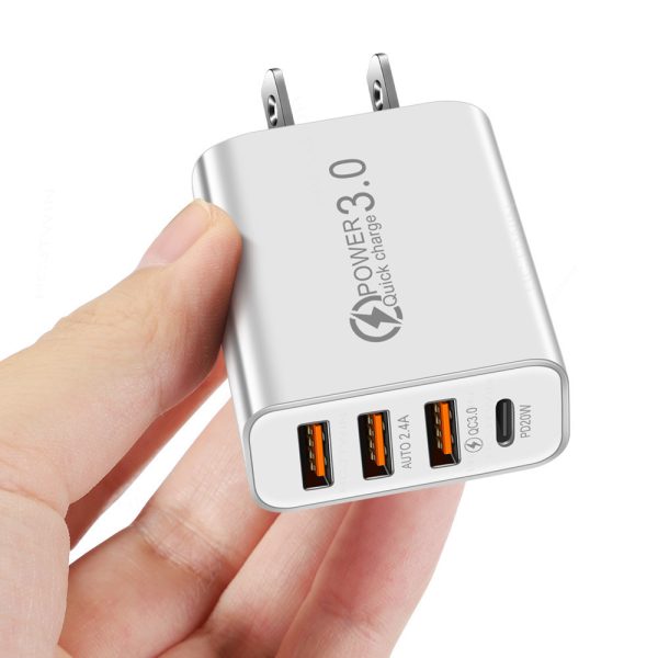 3USB+PD Type-C mobile phone charger with multiple USB ports, travel charging head - Image 5