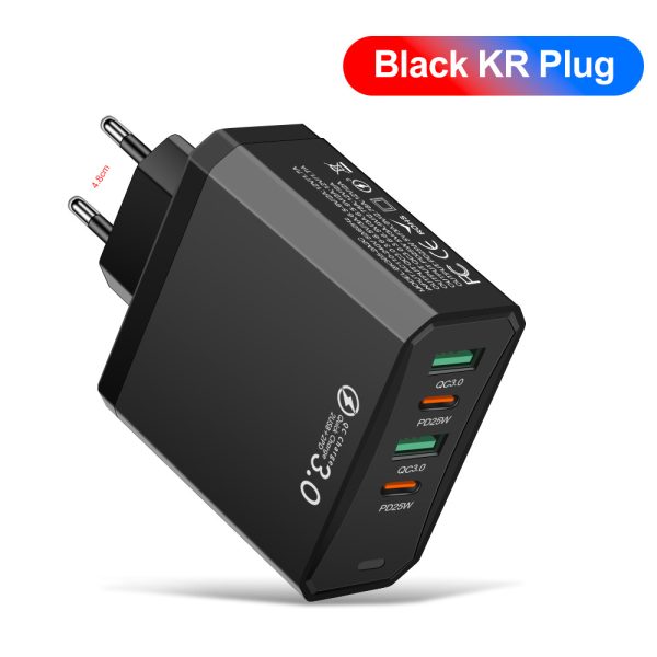 Four in one 2USB+2PD mobile phone charger, tablet plug, European, American and British standard super fast charging - Image 15