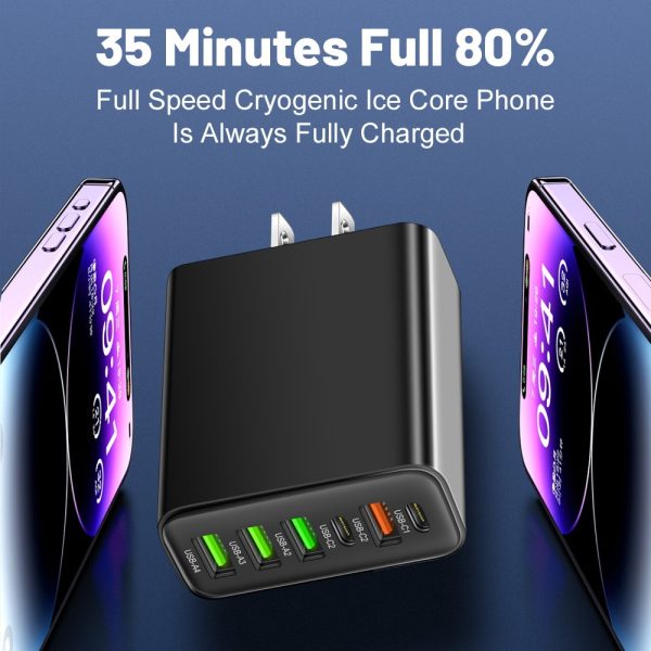 Multi interface mobile phone charger 2Type-c PD+4USB travel charging head - Image 2