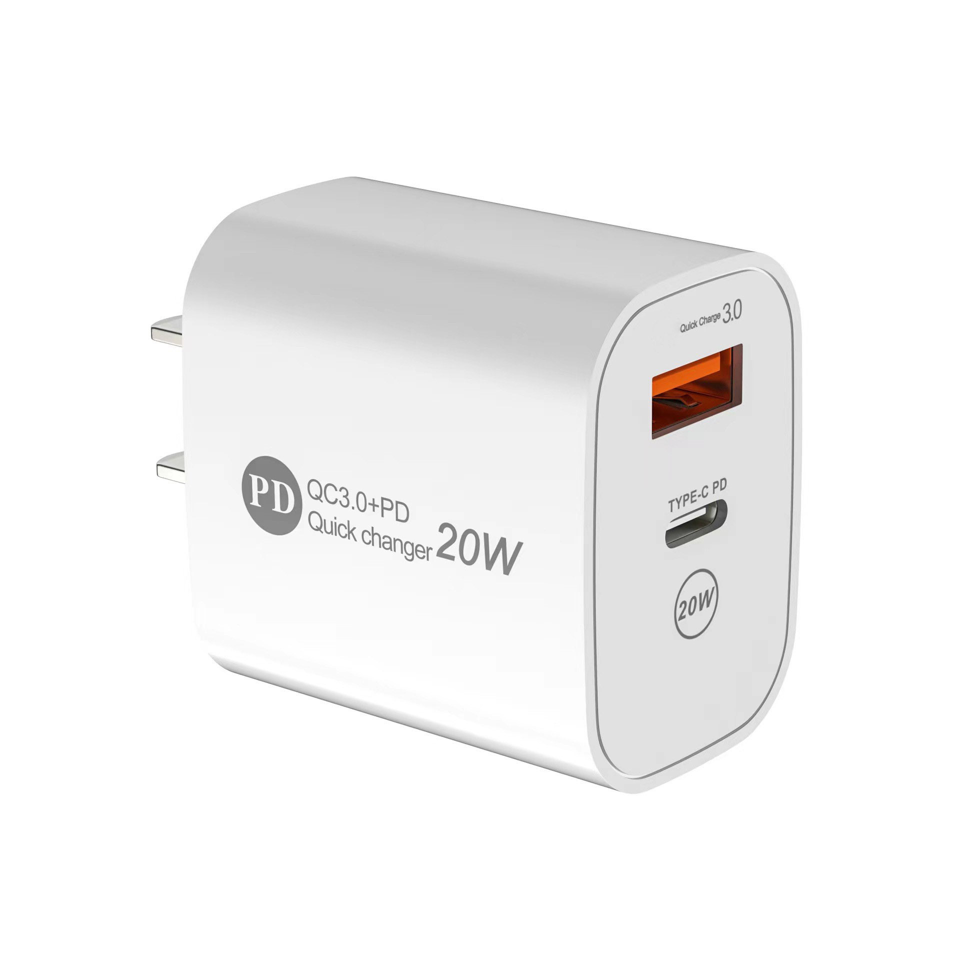 PD12W charger 5V 2.4A European, American and British standard charging head Type-C adapter PD+USB charging head - Image 4
