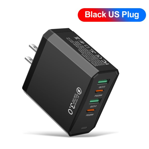 Four in one 2USB+2PD mobile phone charger, tablet plug, European, American and British standard super fast charging - Image 9