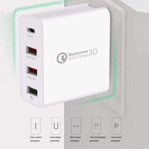4 Ports Universal Car Wall Charger Power Supply Travel Adapter 48W PD Type C USB Mobile Phone Tablet Home Portable Fast Plug - Image 5