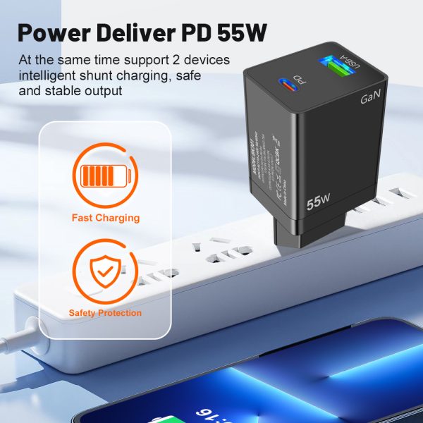 55W Gallium Nitride PD Fast Charging Mobile Phone Charger - Image 2