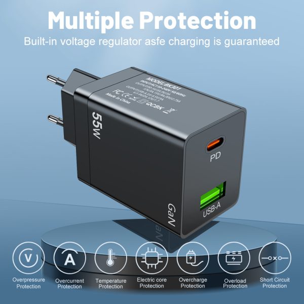 55W Gallium Nitride PD Fast Charging Mobile Phone Charger - Image 3