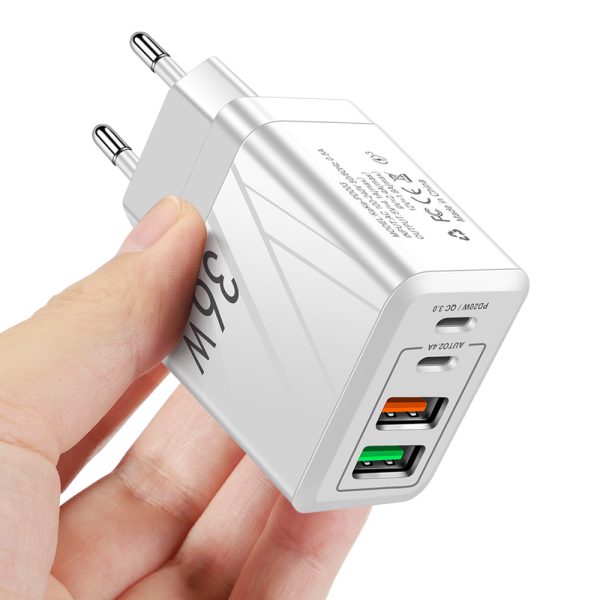 PD QC3.0+2.4A Type-c 2 USB Fast Charging Phone Charger - Image 3