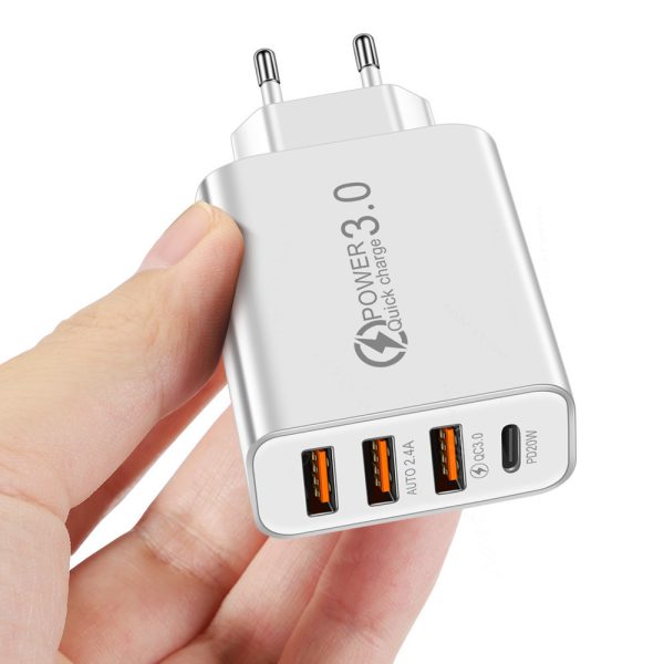 3USB+PD Type-C mobile phone charger with multiple USB ports, travel charging head - Image 6