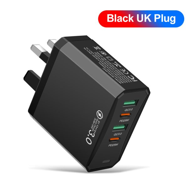 Four in one 2USB+2PD mobile phone charger, tablet plug, European, American and British standard super fast charging - Image 12