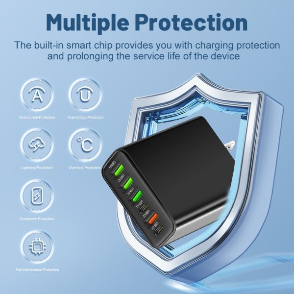 Multi interface mobile phone charger 2Type-c PD+4USB travel charging head - Image 3