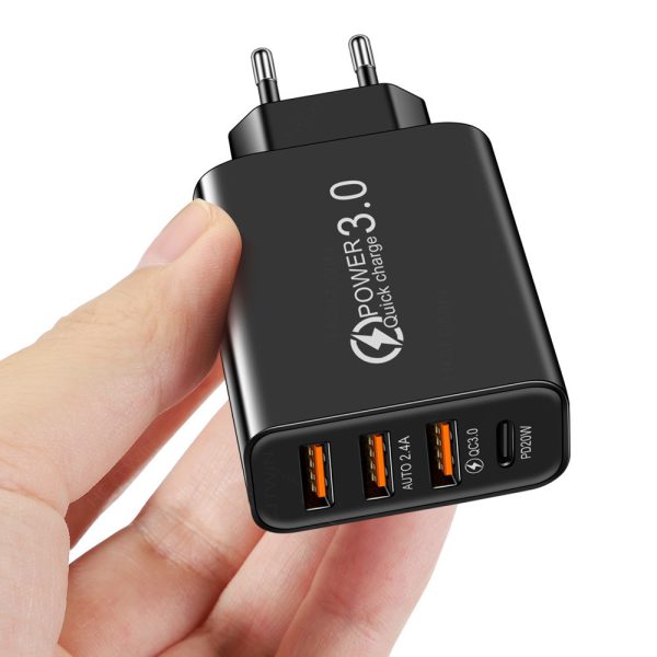 3USB+PD Type-C mobile phone charger with multiple USB ports, travel charging head - Image 8